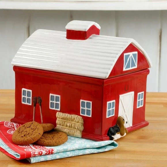 The Pioneer Woman Other - 🌺 New Pioneer Woman Barn 7.9 Inch Cookie Jar, Stoneware, Charlie